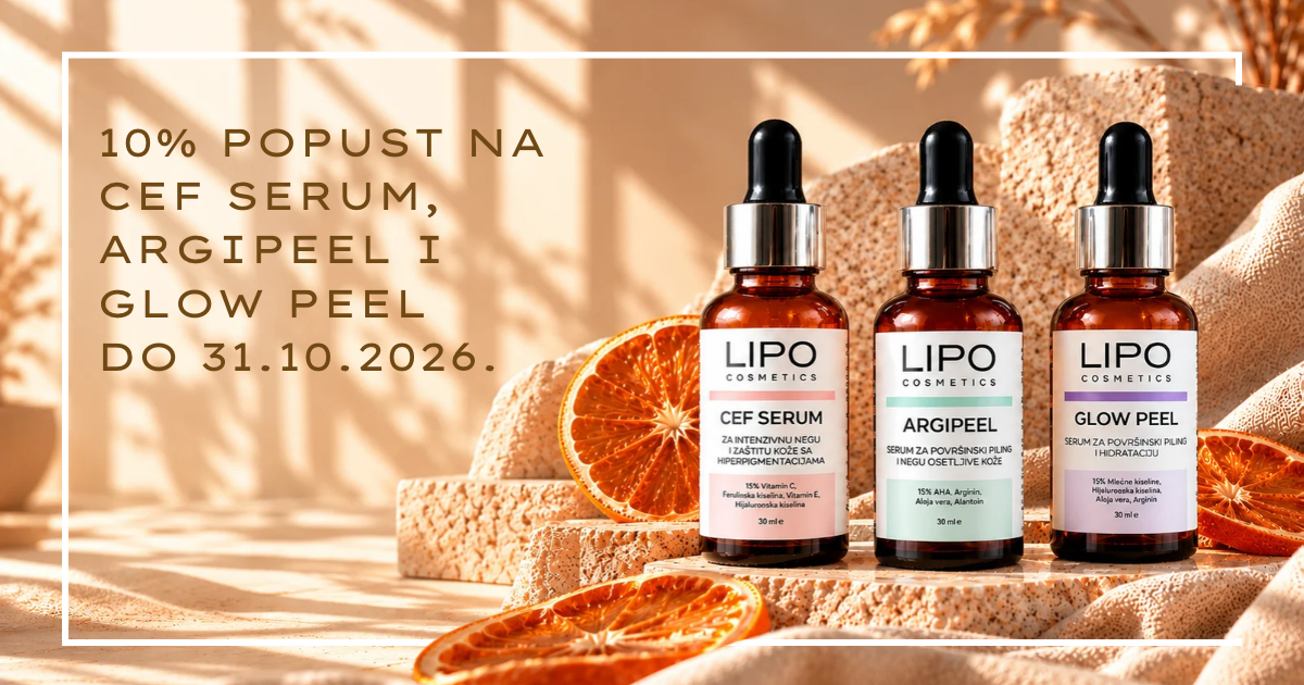 Jesenja nega: CEF SERUM, ARGIPEEL i GLOW PEEL uz 10% popusta do 31.10.2026.
